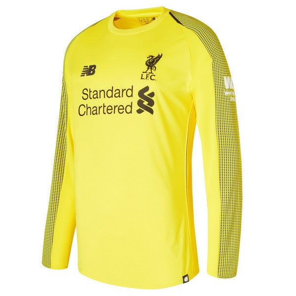 Camiseta Liverpool Replica Primera Ropa ML Portero 2018/19 Amarillo